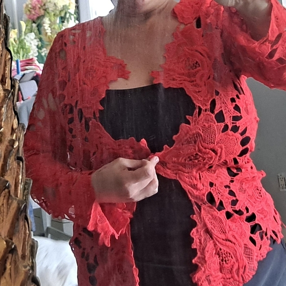 Red lace sexy short set - Picture 4 of 5